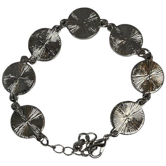 Silver metal bracelet with moon phases in green stone NEW - Picture 4 of 4